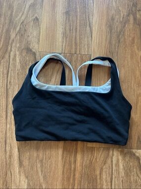 Athleta Black Sports Bralette with White Trim